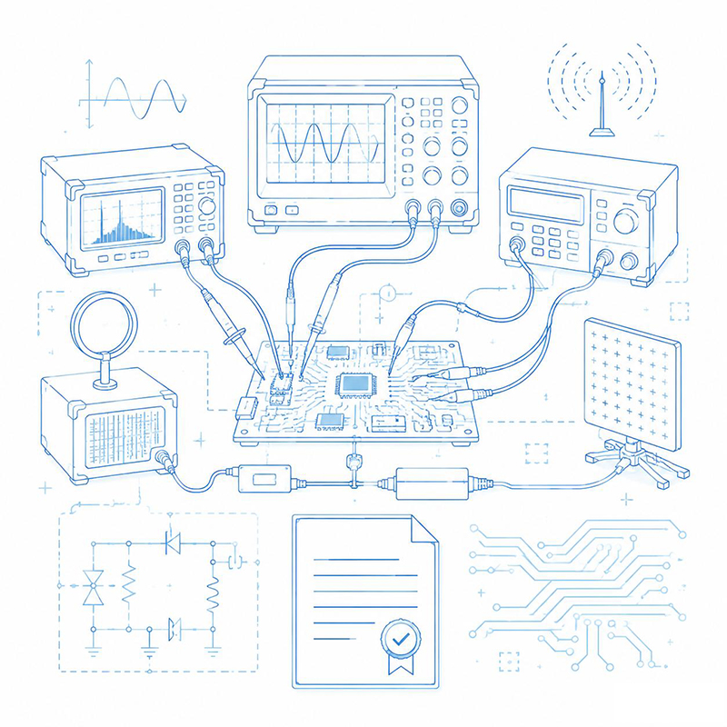 Electronic product compliance testing and certificatio