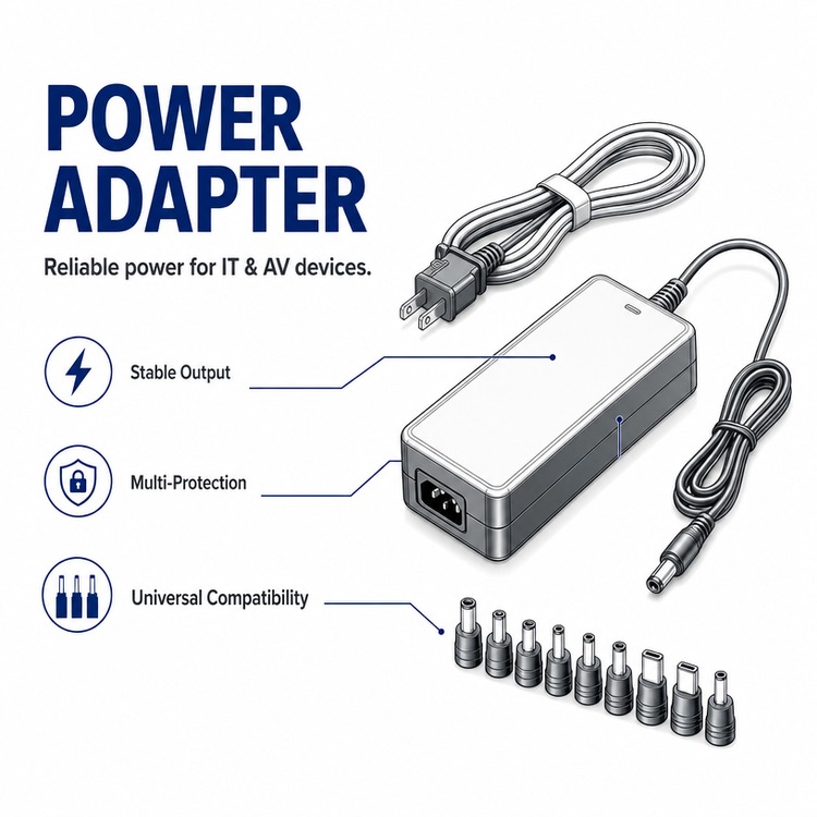 IECEE CB Certified Power Adapter for IT & AV Devices - Stable Output, Multi-Protection, Universal Compatibility
